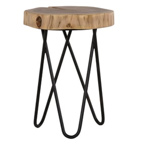 Primo Coastline Brown Black Colton Rustic Side Table