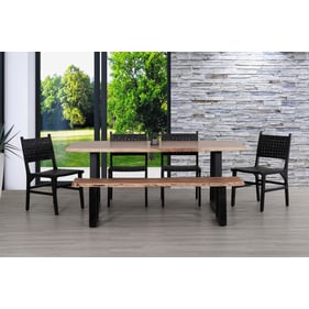 Primo Coastline Black Kiel 70 Inch 6pc Dining Room Set