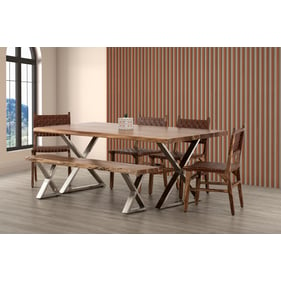 Primo Coastline Brown Loomie 82 Inch 6pc Dining Room Set