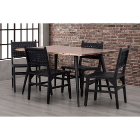 Primo Coastline Brown Black Palmerston 58 Inch Live Edge 5pc Dining Room Se...