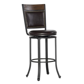 Powell Furniture Franklin Dark Brown Black Swivel Barstool