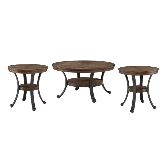 Powell Furniture Franklin Umber Brown 3pc Coffee Table Set PWL-16A8243-OCT-S