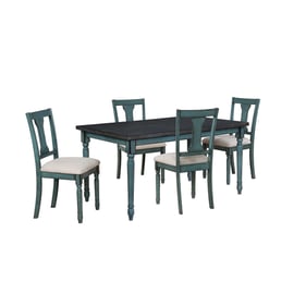 Powell Furniture Willow Teal Blue 5pc Dining Room Set