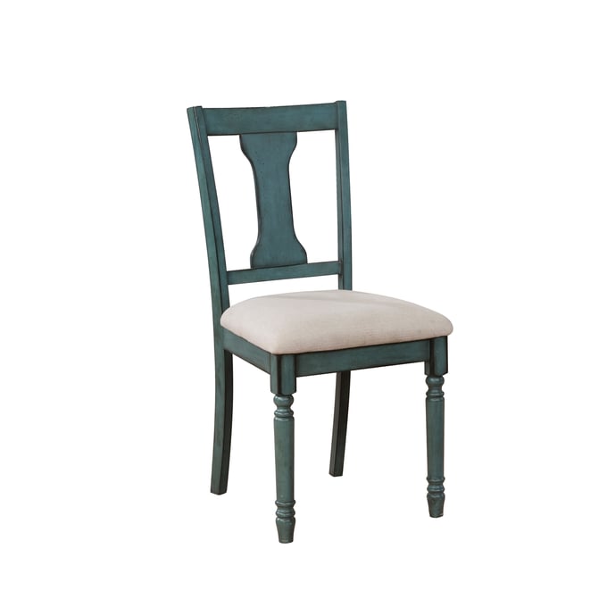 2 Powell Furniture Willow Teal Blue Side Chairs PWL-16D8214SCX