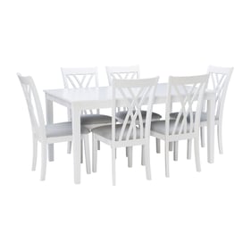 Powell Furniture Maggie White Grey 7pc Dining Room Set