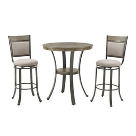 Powell Furniture Franklin Grey Taupe 3pc Pub Set