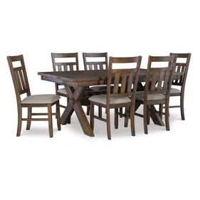 Powell Furniture Turino Rustic Umber Tan 7pc Dining Room Set