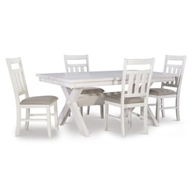 Powell Furniture Turino Smokey White Tan 5pc Dining Room Set