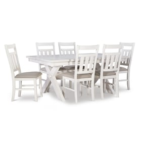 Powell Furniture Turino Smokey White Tan 7pc Dining Room Set