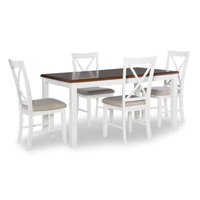 Powell Furniture Jane Brown Vanilla White 5pc Dining Room Set