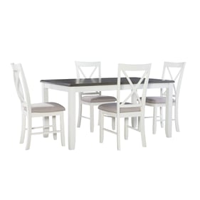 Powell Furniture Jane Dark Grey Vanilla White 5pc Dining Room Set