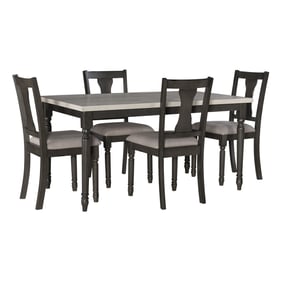 Powell Furniture Willow Smokey White Dark Grey 5pc Dining Room Set