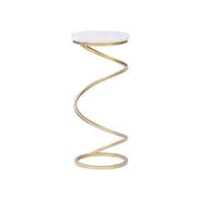 Powell Furniture Rian White Gold Spiral Drink Table