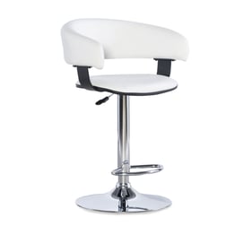 Powell Furniture Devan White PU Barrel Barstool