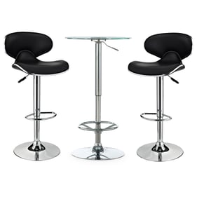 Powell Furniture Jenna Black 3pc Bar Set