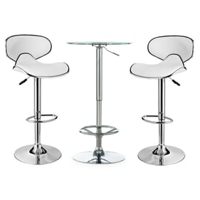 Powell Furniture Jenna White 3pc Bar Set