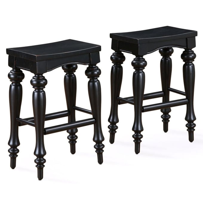 2 Powell Furniture Pennfield Black Kitchen Island Stools PWL-318-444