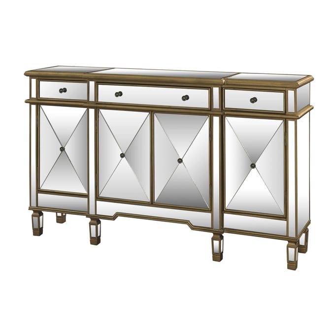 Powell Furniture Gold 3 Drawers Mirrored Console PWL-427-304