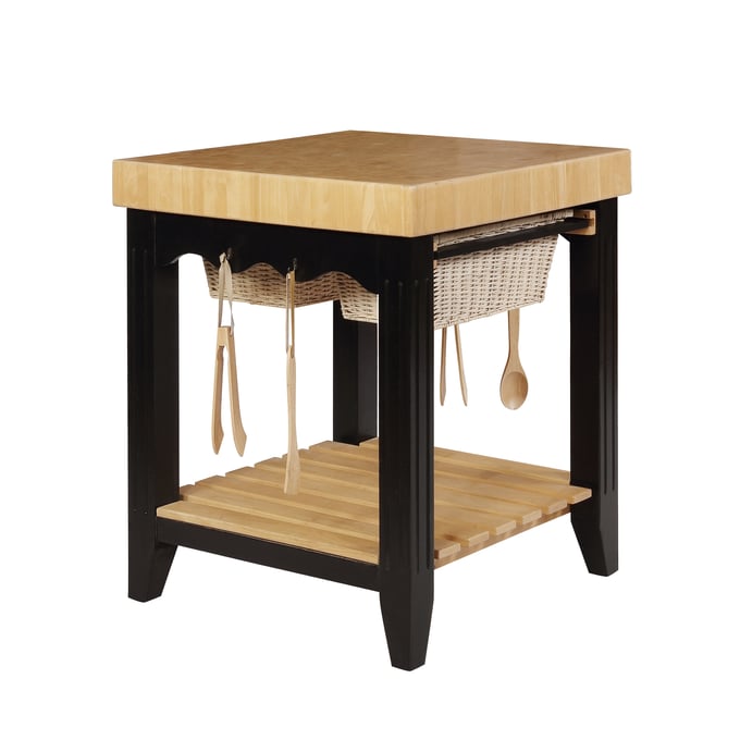 Powell Furniture Kolton Black Natural Kitchen Island PWL-502-416