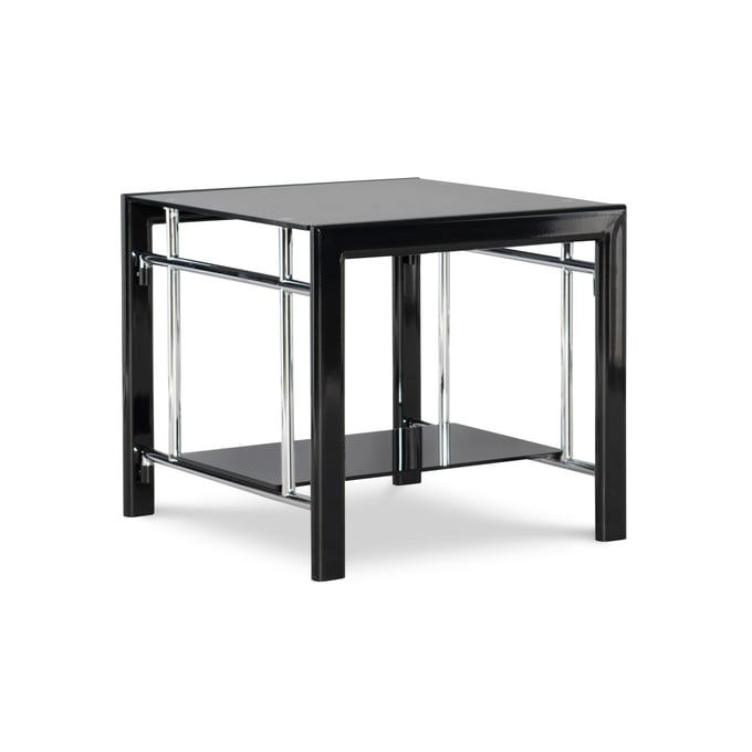 Powell Furniture Black Glass Rectangular End Table PWL-629-210C