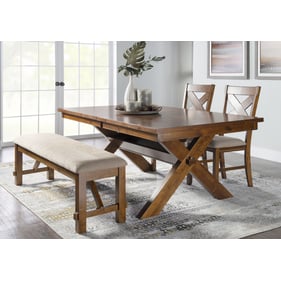 Powell Furniture Kraven Dark Hazelnut Beige 4pc Dining Room Set