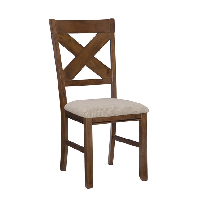 2 Powell Furniture Kraven Dark Hazelnut Side Chairs PWL-713-434X