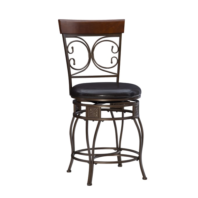 Powell Furniture Bria Brown Dark Bronze Big and Tall Counter Height Stool PWL-938-918