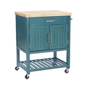 Powell Furniture Conrad Teal Kitchen Cart