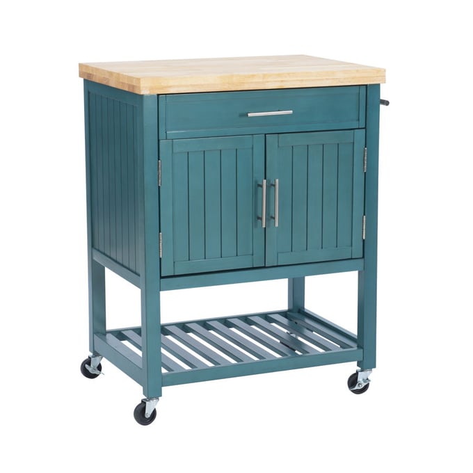 Powell Furniture Conrad Teal Kitchen Cart PWL-D1008A15T