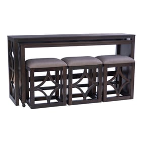 Powell Furniture Wallace Umber Grey Westlee Rolling Console with 3 Stool