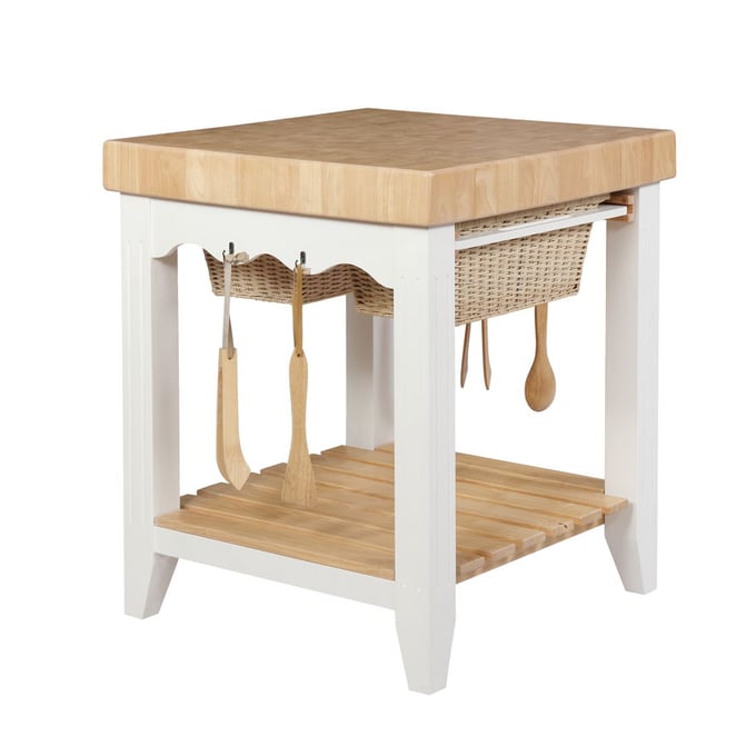 Powell Furniture Kolton White Natural Kitchen Island PWL-D1031D16