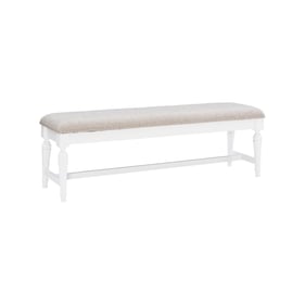 Powell Furniture Hayes White Linen Bench