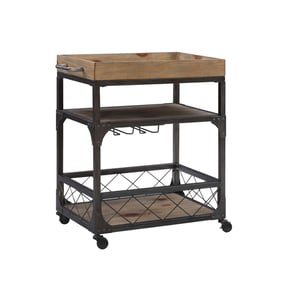 Powell Furniture Collin Weathered Driftwood Bar Cart