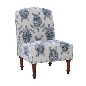 Powell Furniture Hawksbill Blue Cream Accent Chair