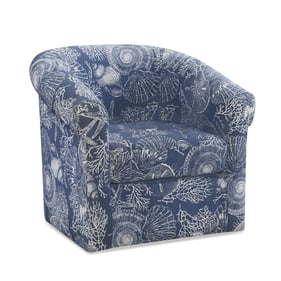 Powell Furniture Bonnie Blue White Swivel Club Chair