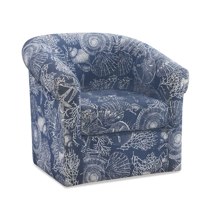 Powell Furniture Bonnie Blue White Swivel Club Chair PWL-D1209S19