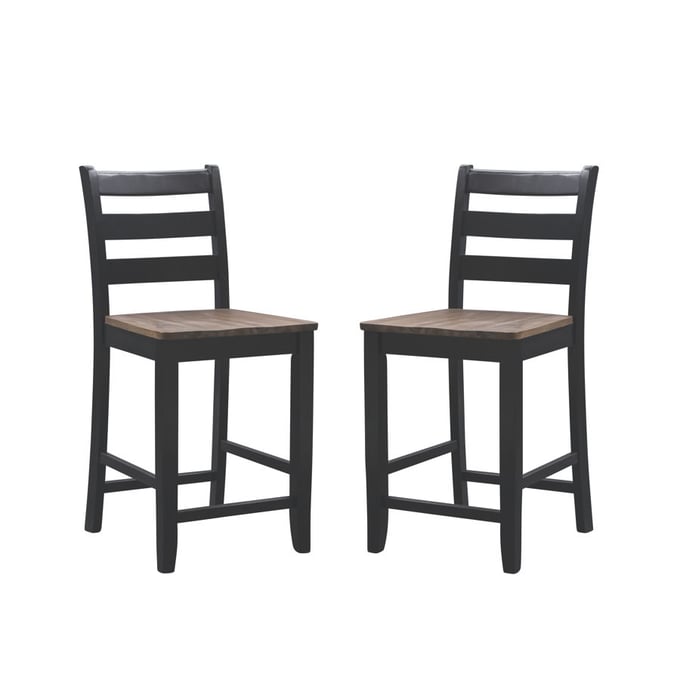 2 Powell Furniture Colm Black Counter Height Stools PWL-D1210D19CSBLK