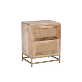 Powell Furniture Janie Natural Rattan Two Drawers Cabinet