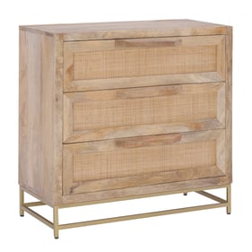 Powell Furniture Janie Natural Rattan Three Drawers Cabinet