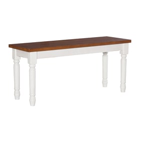 Powell Furniture Willow Honey Brown Vanilla White Bench