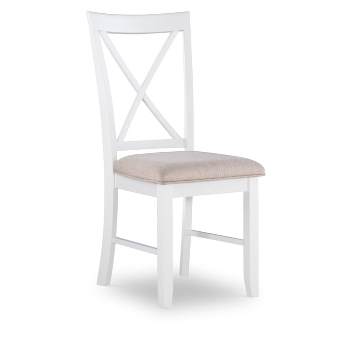 2 Powell Furniture Jane Light Tan Vanilla White Side Chairs PWL-D1253D19BSC