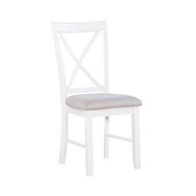 2 Powell Furniture Jane Light Grey Vanilla White Side Chairs