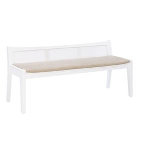 Powell Furniture Bauer White Claudette Cane Bench