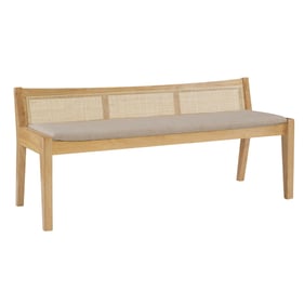 Powell Furniture Bauer Natural Beige Claudette Cane Bench