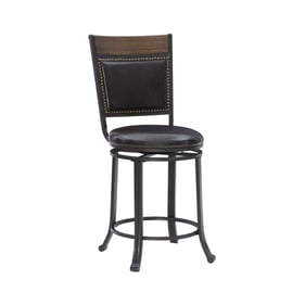 Powell Furniture Franklin Dark Brown Black Counter Height Stool