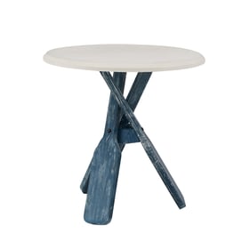 Powell Furniture Omar Cream Blue Side Table