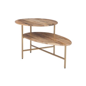 Powell Furniture Tavin Natural Gold Two Tiered Coffee Table