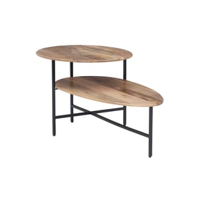 Powell Furniture Tavin Natural Black Two Tiered Coffee Table