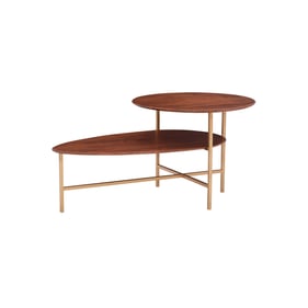 Powell Furniture Tavin Brown Gold Two Tiered Coffee Table