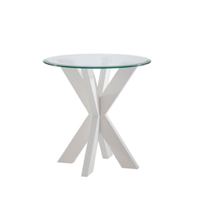 Powell Furniture Adler White X Base Side Table